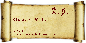 Klucsik Júlia névjegykártya